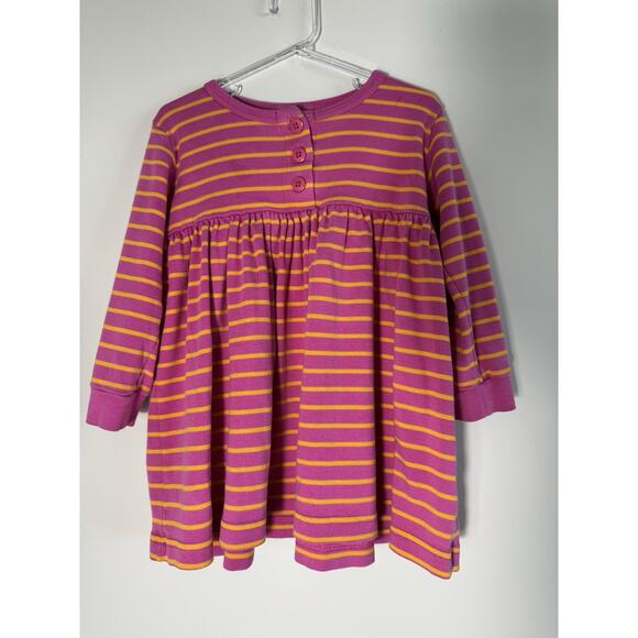 Hanna Andersson Other - Hanna Andersson Girls Fit & Flare Pink Yellow Striped Cotton Dress Size 2-3T